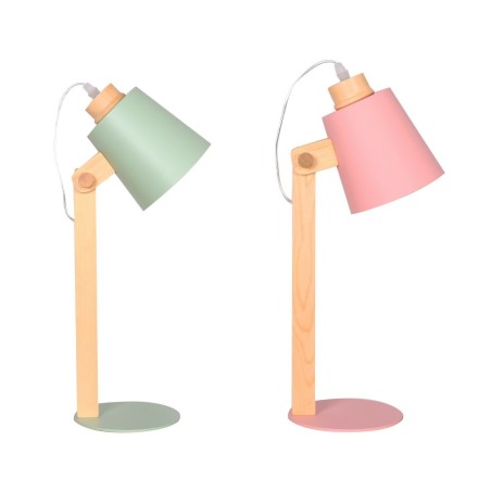 Desk lamp DKD Home Decor Green Pink Natural Wood Metal 50 W 220 V 18 x 20 x 45 cm 15 x 20 x 50 cm (2 Units) Desk lamp DKD Home Decor Green Pink Natural Wood Metal 50 W 220 V 18 x 20 x 45 cm 15 x 20 x 50 cm (2 Units)
