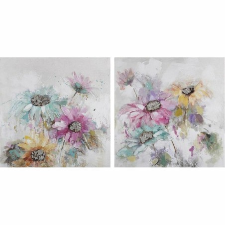 Cuadro DKD Home Decor 100 x 3,5 x 100 cm Flores Shabby Chic (2 Unidades) Cuadro DKD Home Decor 100 x 3,5 x 100 cm Flores Shabby Chic (2 Unidades)