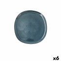 Prato de Jantar Bidasoa Ikonic Azul Cerâmica 20,2 x 19,7 x 1,3 cm (6 Unidades) (Pack 6x)