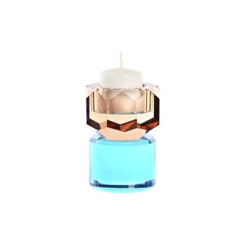 Portavelas DKD Home Decor Verde Ambar Bicolor Cristal 7 x 7 x 9 cm