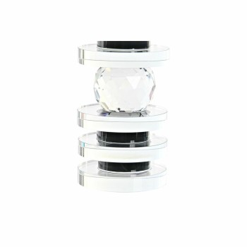 Portacandele DKD Home Decor Azzurro Nero Cristallo 6 x 6 x 16 cm