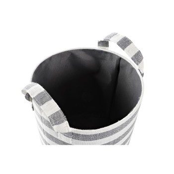 Conjunto de Cestas DKD Home Decor Cinzento Riscas Algodão (3 Peças) (35 x 35 x 40 cm)