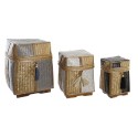 Conjunto de Cestas DKD Home Decor Natural 33 x 33 x 40 cm Bambu 32 x 32 x 40 cm Boho