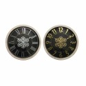 Wanduhr DKD Home Decor Schwarz Gold Silberfarben Kristall Holz MDF 68 x 8 x 68 cm (3 Stück) (2 Stück)