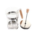 Kolben-Kaffeemaschine DKD Home Decor natürlich Silberfarben Edelstahl Borosilikatglas (16 x 9 x 18,5 cm) (600 ml)