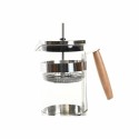 Kolben-Kaffeemaschine DKD Home Decor natürlich Silberfarben Edelstahl Borosilikatglas (16 x 9 x 18,5 cm) (600 ml)