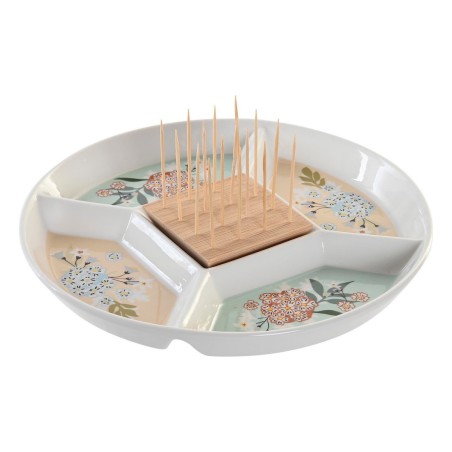 bandeja de aperitivos DKD Home Decor 23,5 x 23,5 x 3 cm Verde Grés