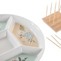 bandeja de aperitivos DKD Home Decor 23,5 x 23,5 x 3 cm Verde Grés