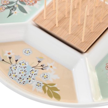 bandeja de aperitivos DKD Home Decor 23,5 x 23,5 x 3 cm Verde Grés