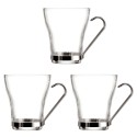 Conjunto de Chávenas de Café Quid Supreme Transparente Vidro Aço 250 ml 3 Peças