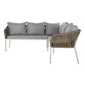 Conjunto de Sofá y Mesa DKD Home Decor Cristal ratán sintético Acero (190 x 190 x 70 cm)