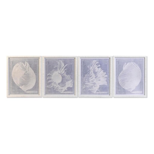 Pintura DKD Home Decor Cristal Concha 50 x 2 x 60 cm 50 x 60 x 2,5 cm (4 Peças)