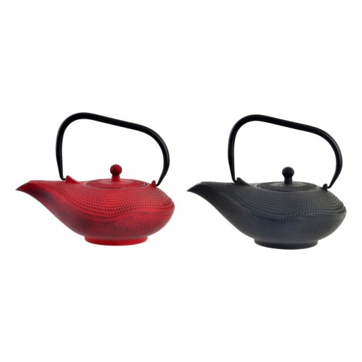 Théière DKD Home Decor Rouge Noir Fonte (1000 ml) (2 Unités)