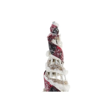 Decorazione DKD Home Decor Coni Natale LED Bianco Nero Rosso Naturale Argentato 20 x 20 x 80 cm (3 Pezzi)