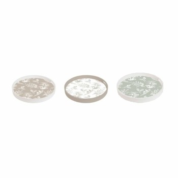 Vassoio DKD Home Decor Beige Marrone Terracotta Bianco Verde 35 x 35 x 5 cm Legno MDF 40 x 30 x 5 cm (3 Pezzi)