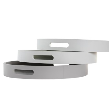 Tabuleiro DKD Home Decor Bege Castanho Terracota Branco Verde 35 x 35 x 5 cm Madeira MDF 40 x 30 x 5 cm (3 Peças)