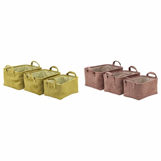 Conjunto de Cestas DKD Home Decor 38 x 29 x 20 cm Poliéster (2 Unidades)