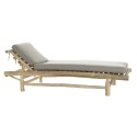 Tumbona DKD Home Decor Natural Teca Poliéster Gris claro (209 x 86 x 35 cm)