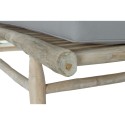 Tumbona DKD Home Decor Natural Teca Poliéster Gris claro (209 x 86 x 35 cm)