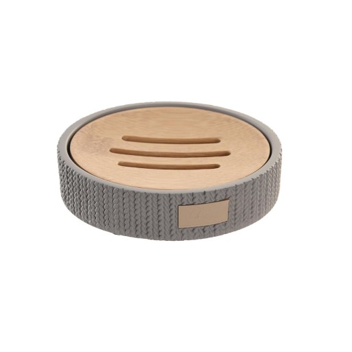 Saboneteira DKD Home Decor 11 x 11 x 2,5 cm Cinzento Cimento