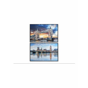 Tela DKD Home Decor 90 x 2,5 x 60 cm 90 x 2.5 x 60 cm Londres Loft (2 Unidades)
