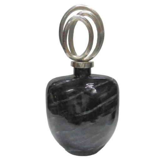 Vaso DKD Home Decor Cristal Prateado Preto Alumínio Moderno (23 x 13 x 41 cm)