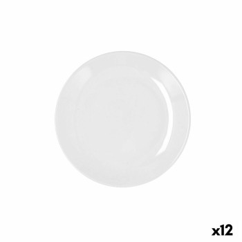 Prato de Sobremesa Bidasoa Glacial Coupe Cerâmica Branco (19 cm) (Pack 12x)
