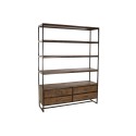 Étagère DKD Home Decor Noir Métal Marron Acacia 145 x 35 x 190 cm