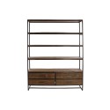 Étagère DKD Home Decor Noir Métal Marron Acacia 145 x 35 x 190 cm
