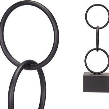 Figura Decorativa Aros Preto Metal (12,5 x 40,5 x 12,5 cm)