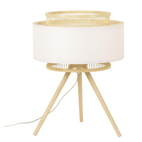 Desk lamp DKD Home Decor Brown Polyester White Bamboo (36 x 36 x 48 cm) Desk lamp DKD Home Decor Brown Polyester White Bamboo (36 x 36 x 48 cm)