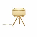 Desk lamp DKD Home Decor Brown Polyester White Bamboo (36 x 36 x 48 cm)