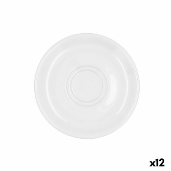 Flat Plate Bidasoa Glacial Coffee 100-180 ml White Ceramic (12 Units) (Pack 12x)