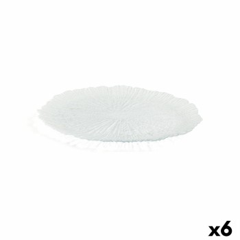 Piatto da pranzo Quid Mar De Viento Trasparente Vetro Ø 32 cm (6 Unità) (Pack 6x)