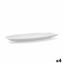 Recipiente de Cozinha Quid Gastro Cerâmica Branco (40 x 17,5 x 3,5 cm) (Pack 4x)