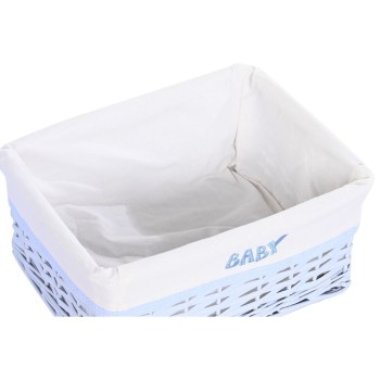Set di Cesti DKD Home Decor Azzurro Celeste vimini Per bambini 44 x 34 x 56 cm (5 Pezzi)