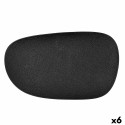 bandeja de aperitivos Bidasoa Fosil Preto Cerâmica Alumina 34 x 20,3 x 3 cm (6 Unidades)