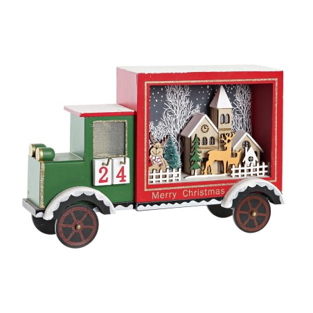 Calendario dell'Avvento DKD Home Decor Camion Luce LED Legno MDF (31 x 9 x 20 cm)