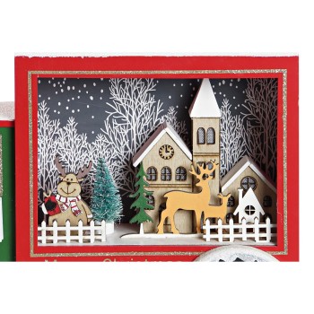 Calendario de Adviento DKD Home Decor Camión Luz LED Madera MDF (31 x 9 x 20 cm)