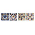 Sottobicchieri DKD Home Decor Piastrella 4 Unità (10,8 x 10,8 x 0,7 cm)