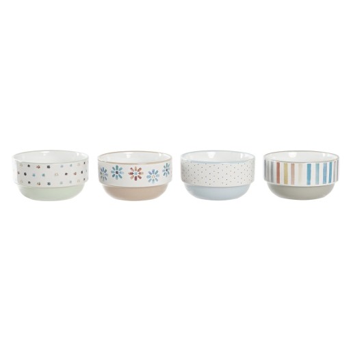 Ciotola DKD Home Decor 4 Unità Gres 460 ml (12 x 12 x 6,5 cm)
