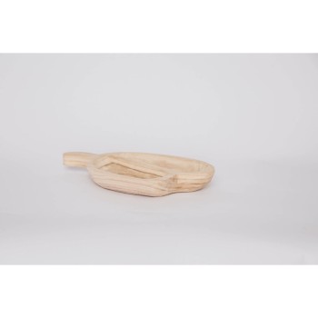 Tablett für Snacks DKD Home Decor Hellbraun natürlich Tropical 38 x 21 x 5 cm 30 x 21 x 5 cm