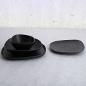 bandeja de aperitivos Bidasoa Fosil Preto Cerâmica Alumina 34 x 20,3 x 3 cm (6 Unidades)