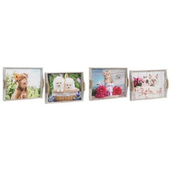 Juego de Bandejas DKD Home Decor Multicolor 40 x 30 x 6 cm Madera MDF (2 Unidades)