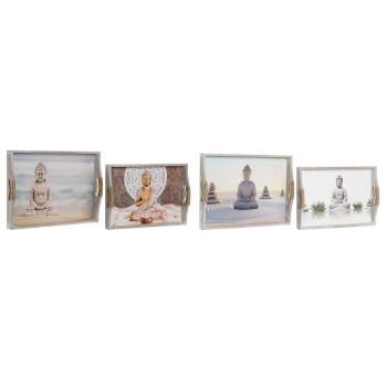 Jogo de Bandejas DKD Home Decor 40 x 30 x 6 cm Madeira MDF (2 Unidades)