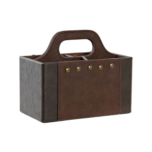 Organizer DKD Home Decor Dunkelbraun PU (18 x 10 x 15 cm)