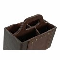 Suporte para comandos DKD Home Decor Catanho escuro PU (18 x 10 x 15 cm)