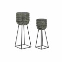 Satz Blumentöpfe DKD Home Decor Abgenutzt 32 x 32 x 84 cm Metall (2 Stück)