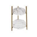 Floor Lamp DKD Home Decor Golden Metal Polyester White 50 W MDF Wood (41 x 41 x 156 cm)