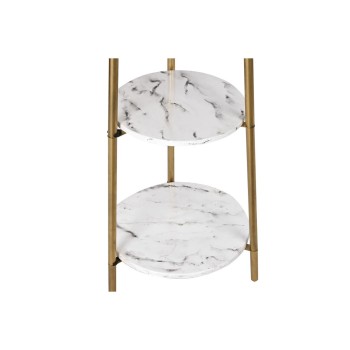 Floor Lamp DKD Home Decor Golden Metal Polyester White 50 W MDF Wood (41 x 41 x 156 cm)